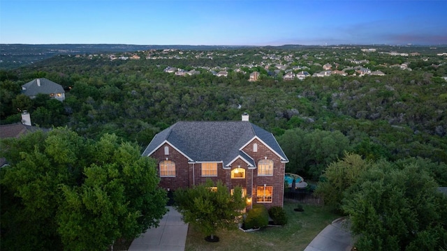 12400 Fairfax Ridge Pl, Austin, TX 78738 - aerial view of property and surrounding area featuring a forest