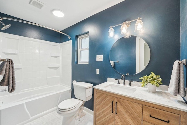 6111 Bridlington Cir, Austin, TX 78745 - full bath featuring vanity, shower / washtub combination, and tile patterned floors