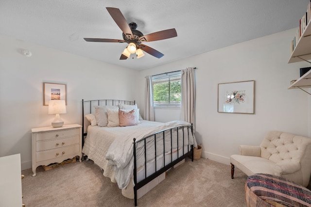 1314 Quailfield Cir, Austin, TX 78758 - bedroom with light carpet and a ceiling fan