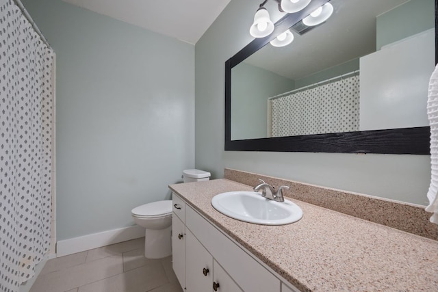 1314 Quailfield Cir, Austin, TX 78758 - full bath featuring vanity, tile patterned flooring, and a shower with shower curtain