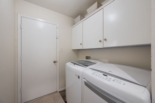 1314 Quailfield Cir, Austin, TX 78758 - washroom featuring cabinet space and separate washer and dryer
