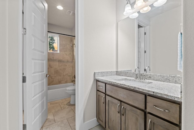 224 Highland Oaks, Leander, TX 78641 - full bathroom featuring vanity, bathtub / shower combination, and tile patterned floors