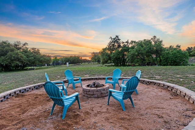 224 Highland Oaks, Leander, TX 78641 - view of green lawn with a fire pit