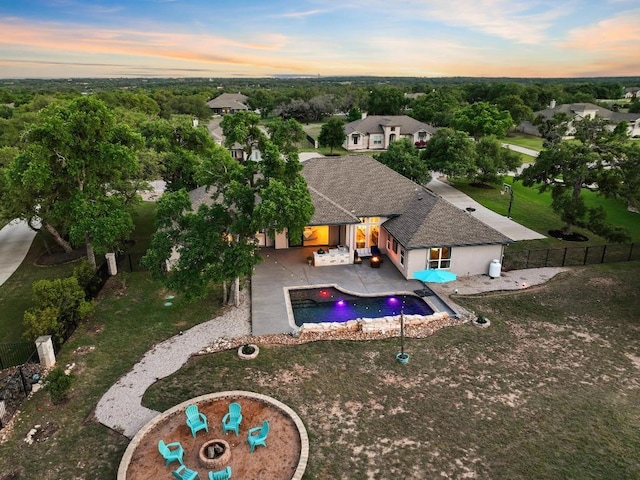 224 Highland Oaks, Leander, TX 78641 - view of swimming pool featuring a fenced backyard and a patio
