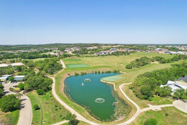 bird's eye view with a residential view and a water view