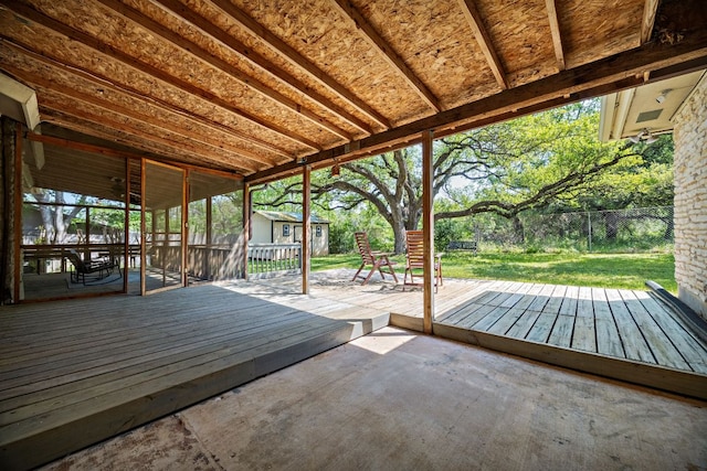 402 San Gabriel Blvd, Georgetown, TX 78628 - deck with a fenced backyard, a patio, and an outbuilding
