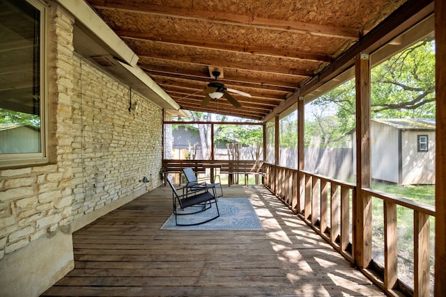 402 San Gabriel Blvd, Georgetown, TX 78628 - deck with a ceiling fan