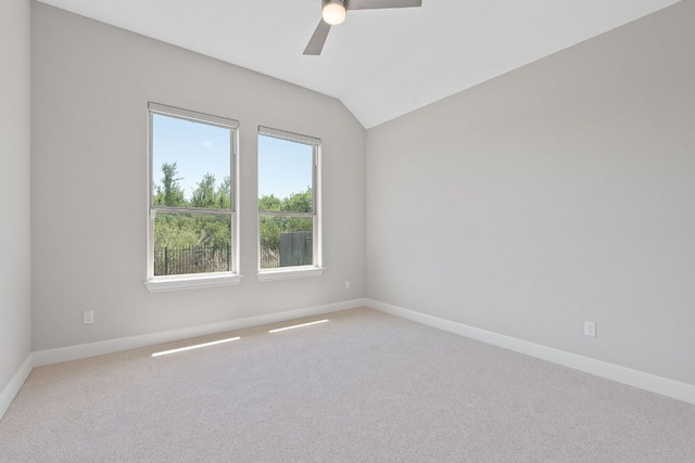 200 S Sage Holw, Dripping Springs, TX 78620 - empty room featuring light carpet, a ceiling fan, and vaulted ceiling