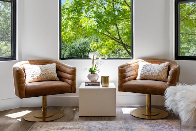6103 Twin Ledge Dr, Austin, TX 78731 - living area featuring healthy amount of natural light and wood finished floors