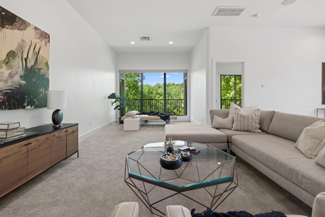 6103 Twin Ledge Dr, Austin, TX 78731 - living area featuring light colored carpet and recessed lighting