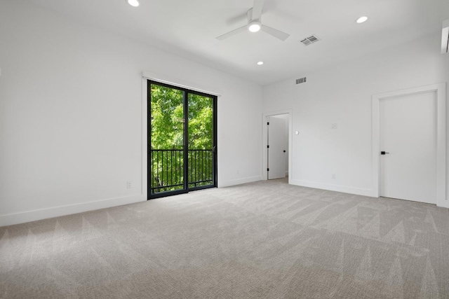 6103 Twin Ledge Dr, Austin, TX 78731 - carpeted empty room featuring a ceiling fan and recessed lighting