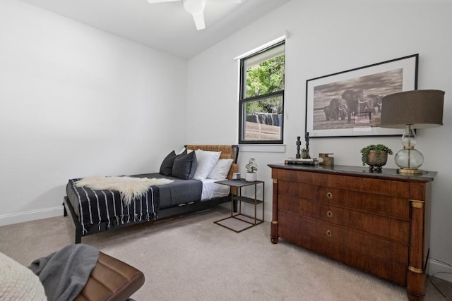 6103 Twin Ledge Dr, Austin, TX 78731 - bedroom featuring light colored carpet and ceiling fan