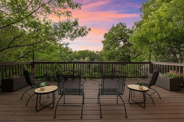 view of deck at dusk