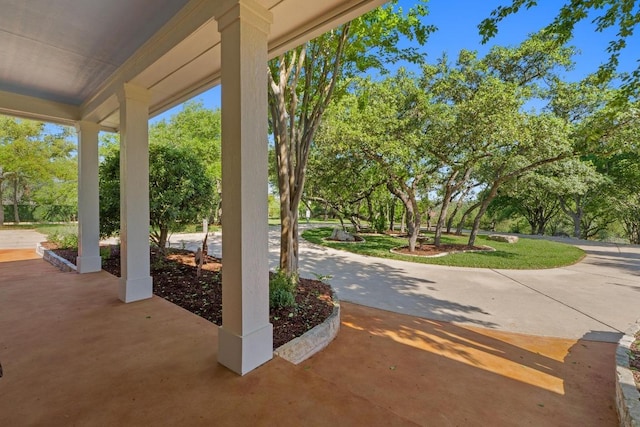 135 N Tumbleweed Trl, Austin, TX 78733 - view of patio with view of wooded area
