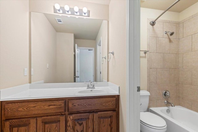 2604 Outlook Ridge Loop, Leander, TX 78641 - bathroom with toilet, vanity, and shower / bathtub combination