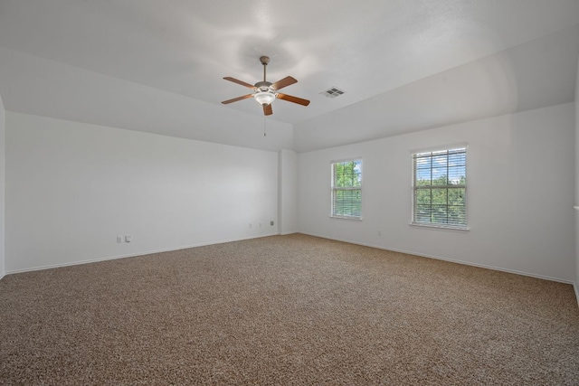188 Rock Vista Run, Austin, TX 78737 - carpeted spare room featuring ceiling fan, baseboards, and lofted ceiling