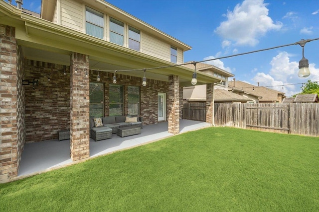 2216 Lookout Knoll Dr, Leander, TX 78641 - view of yard featuring a patio area and outdoor lounge area