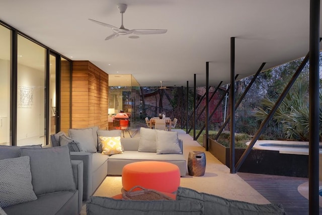 4607 Laurel Canyon Dr, Austin, TX 78731 - view of patio / terrace featuring an outdoor living space and ceiling fan