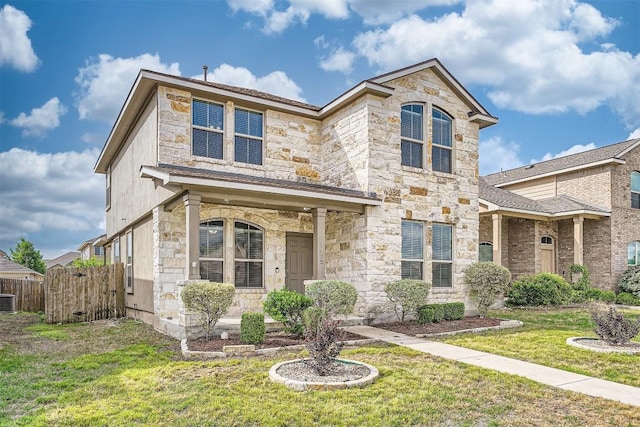 1432 Blake St, Leander, TX 78641 - traditional home with stone siding and central AC