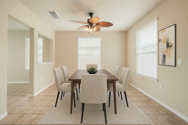 1432 Blake St, Leander, TX 78641 - dining space featuring light tile patterned flooring and ceiling fan
