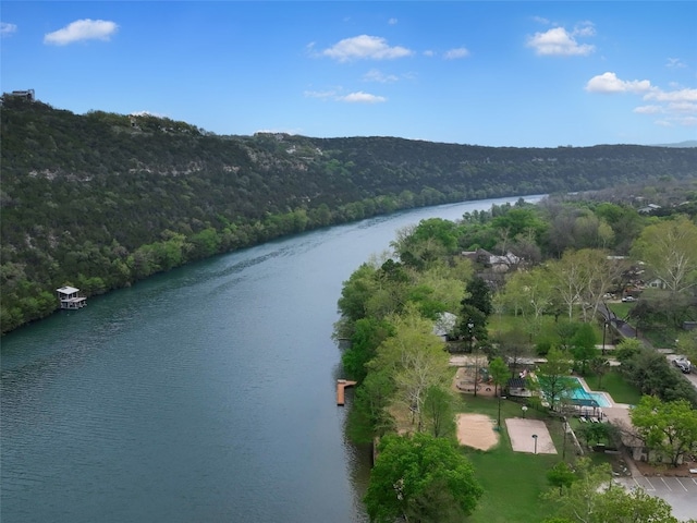 9806 Inca Ln, Austin, TX 78733 - bird's eye view of a heavily wooded area and a large body of water
