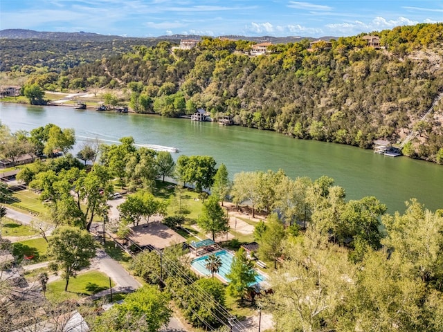 9806 Inca Ln, Austin, TX 78733 - drone / aerial view of a forest and a large body of water