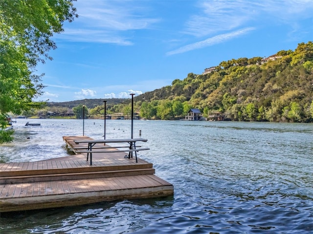 9806 Inca Ln, Austin, TX 78733 - dock area with a water view and a forest view
