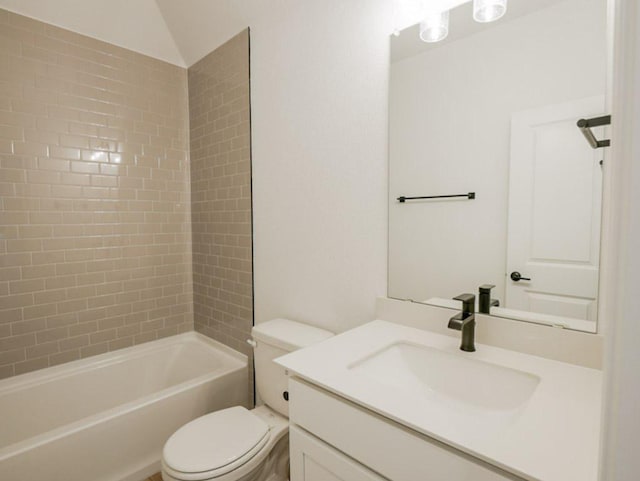 1705 Cayuga St, Leander, TX 78641 - bathroom featuring toilet, vanity, and tub / shower combination