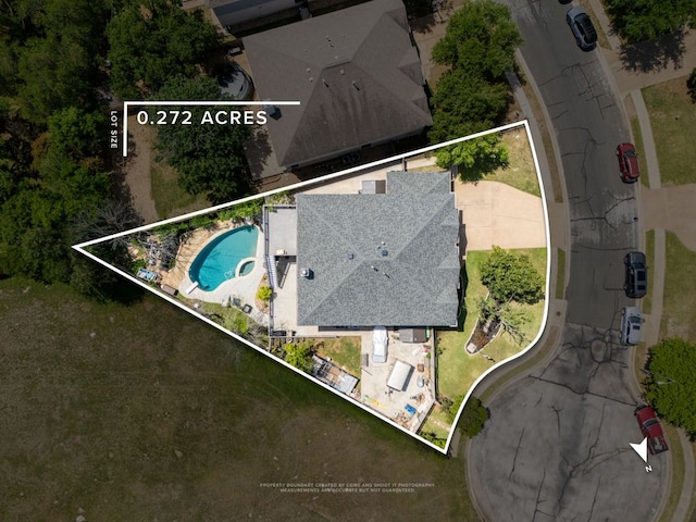 16019 Dark Ln, Austin, TX 78717 - aerial view of property's location with a pool and property boundaries highlighted