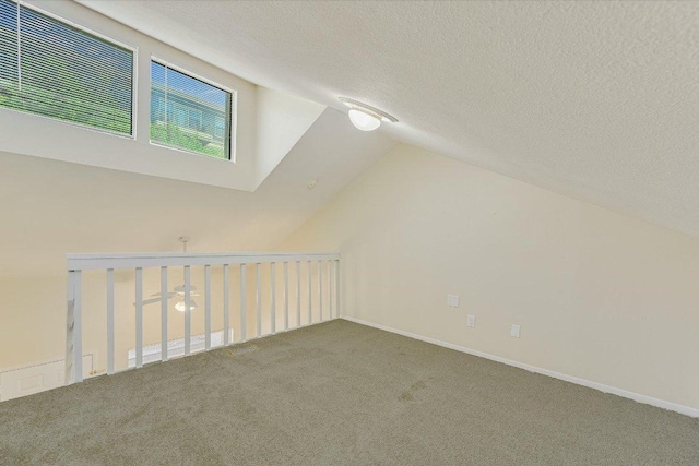 2815 Rio Grande St Unit 211, Austin, TX 78705 - additional living space with carpet, a textured ceiling, and vaulted ceiling