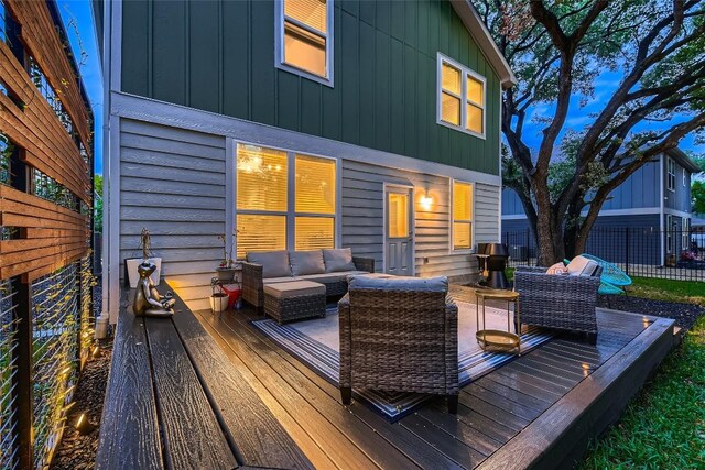 10504 Abana Way, Austin, TX 78748 - wooden deck featuring an outdoor hangout area