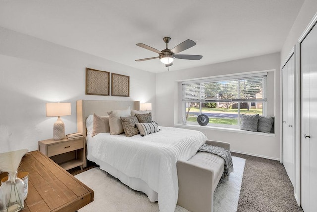 6906 Tesoro Trl, Austin, TX 78729 - bedroom featuring a closet, carpet flooring, baseboards, and a ceiling fan