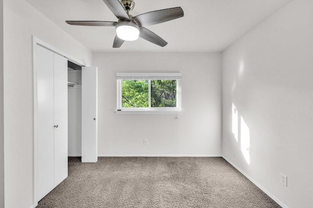 6906 Tesoro Trl, Austin, TX 78729 - unfurnished bedroom featuring carpet floors, a closet, baseboards, and ceiling fan