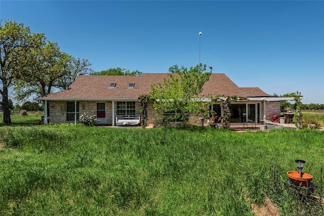 358 Easley Rd, Smithville, TX 78957 - back of property with stone siding