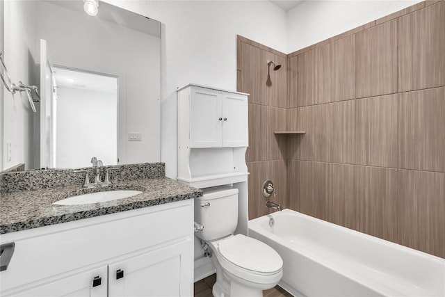 2616 War Wagon Way, Leander, TX 78641 - bathroom with vanity, toilet, and bathing tub / shower combination