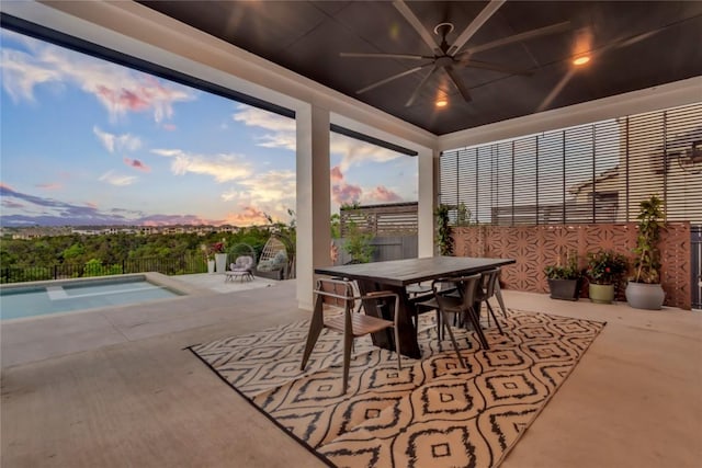 2616 War Wagon Way, Leander, TX 78641 - view of patio / terrace featuring ceiling fan and outdoor dining space