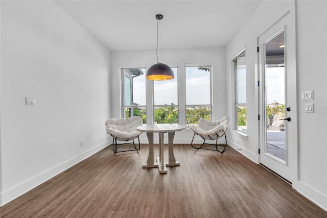 2616 War Wagon Way, Leander, TX 78641 - sitting room with healthy amount of natural light, dark wood finished floors, and baseboards