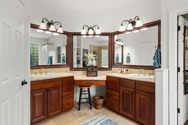 45 Saddle Rock Rdg, Wimberley, TX 78676 - bathroom featuring a sink, double vanity, and tasteful backsplash