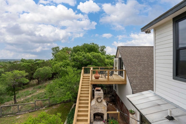 45 Saddle Rock Rdg, Wimberley, TX 78676 - view of yard featuring fence, stairs, and a deck