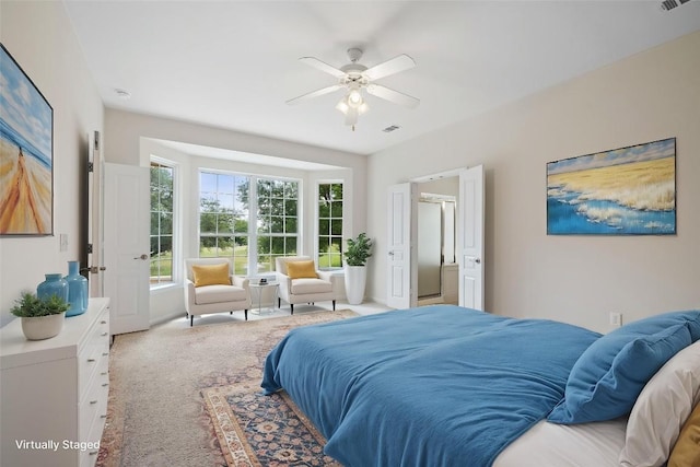 504 Deer Meadow Cir, Georgetown, TX 78633 - bedroom with carpet and a ceiling fan