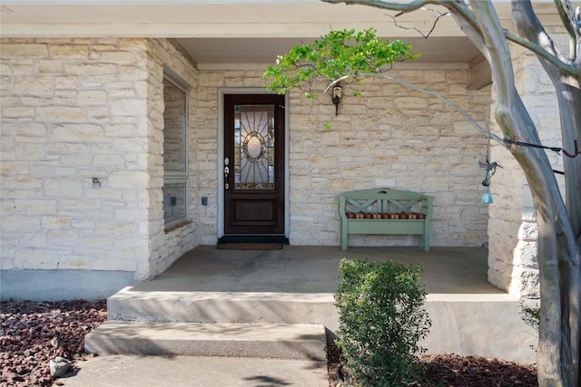 21407 High Dr, Lago Vista, TX 78645 - doorway to property with stone siding