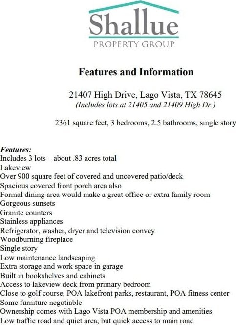 21407 High Dr, Lago Vista, TX 78645 - view of a document