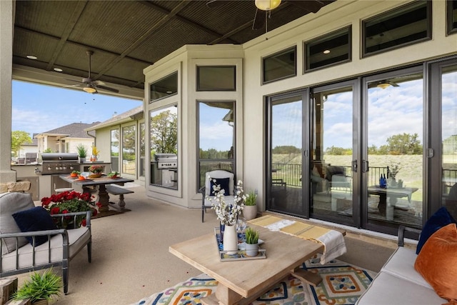 2325 High Lonesome, Leander, TX 78641 - view of patio featuring area for grilling and a ceiling fan