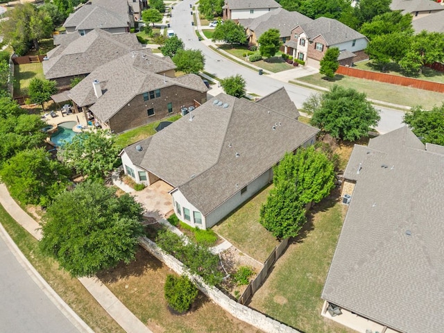 217 Monahans Dr, Georgetown, TX 78628 - aerial perspective of suburban area featuring a pool