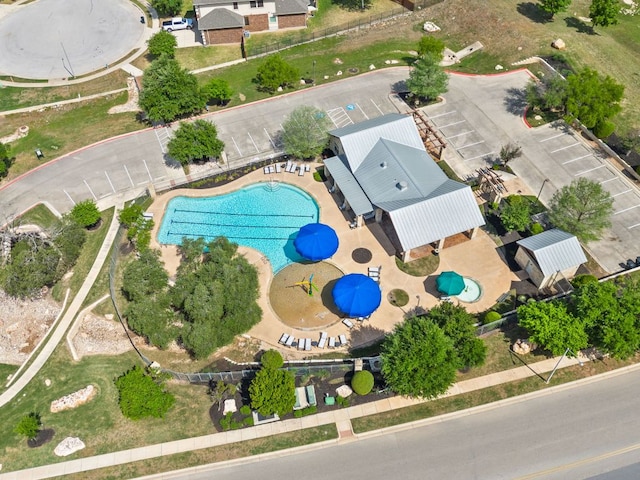 217 Monahans Dr, Georgetown, TX 78628 - bird's eye view of a pool area