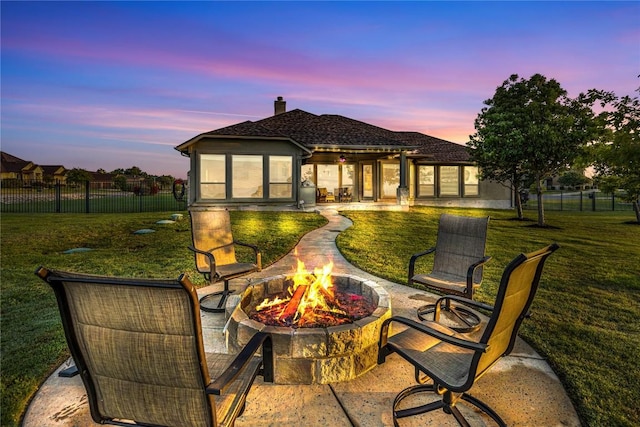 2560 Square Nail Cv, Leander, TX 78641 - view of patio / terrace featuring an outdoor fire pit