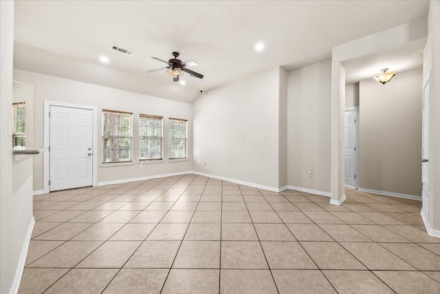 145 Moon Mist Dr, Bastrop, TX 78602 - spare room with ceiling fan, light tile patterned floors, and recessed lighting