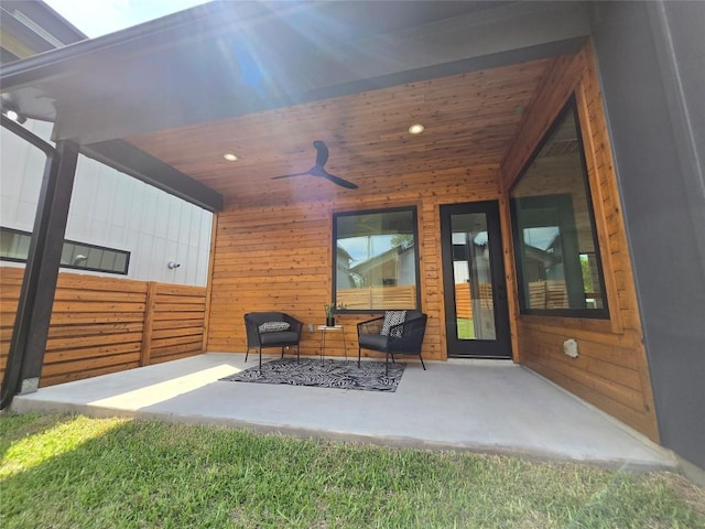 5303 Grover Ave Unit 1, Austin, TX 78756 - view of patio / terrace with a ceiling fan