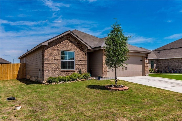 17216 Farmhouse Ln, Elgin, TX 78621 - ranch-style home with brick siding, a garage, and concrete driveway