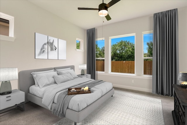 1404 S Brook Dr, Leander, TX 78641 - bedroom featuring carpet flooring, baseboards, and a ceiling fan